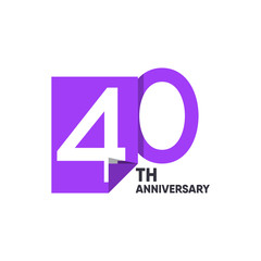 40 th Anniversary Celebration Your Company Vector Template Design Illustration