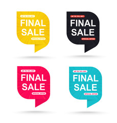 Final sale discount sticker 70 . Promotional tags special offers banner.