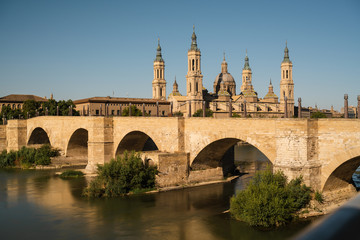 Obraz premium View of Basilica Pilar in Zaragoza , Spain.