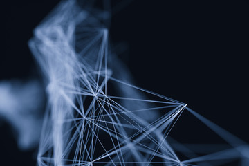 Technological structure lines with black background, 3d rendering.