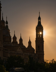 Fototapeta na wymiar View of Basilica Pilar in Zaragoza , Spain.