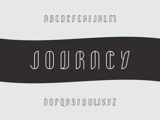 Journey stroke font. Vector 