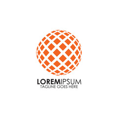 Halftone globe logo design inspiration vector template