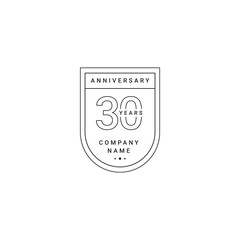 30 Years Anniversary Celebration Your Company Vector Template Design Illustration