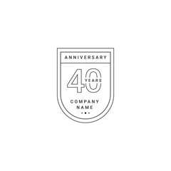 40 Years Anniversary Celebration Your Company Vector Template Design Illustration