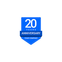20 Years Anniversary Celebration Your Company Vector Template Design Illustration