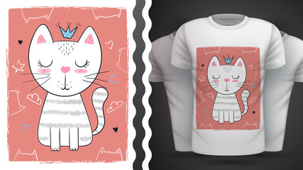 Cat, kitty - idea for print t-shirt.