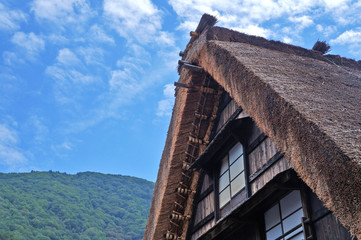 Fototapeta na wymiar World Heritage Gassho style house in Shiraka Village, Gifu