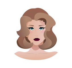 Portrait of beautiful young lady, front view.