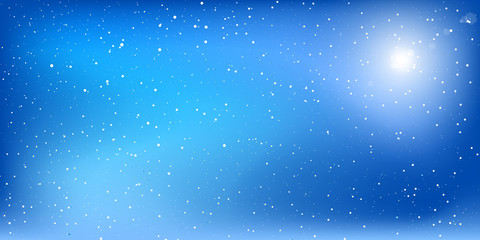 Snow Background. Winter sky. Vector.