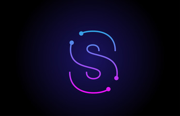 Alphabet letter logo icon design S in pink blue colors