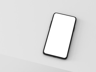 Black Smartphone mockup on gray background