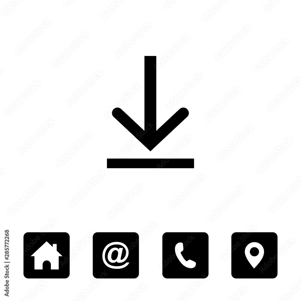 Poster download icon symbol vector. symbol for web site computer and mobile vector.