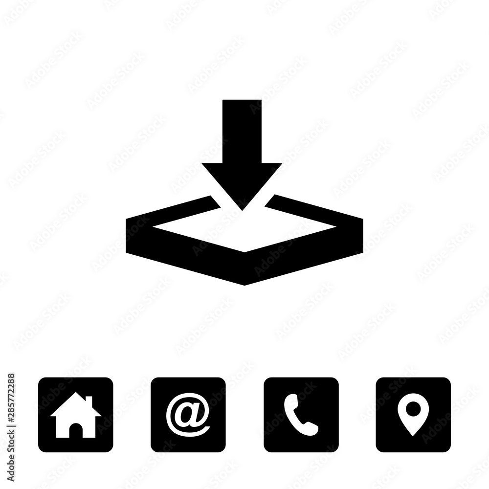 Poster download icon symbol vector. symbol for web site computer and mobile vector.