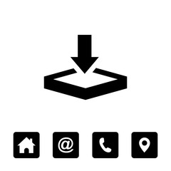 download icon symbol vector. symbol for web site Computer and mobile vector.