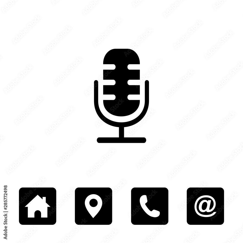 Poster microphone icon symbols vector for web design