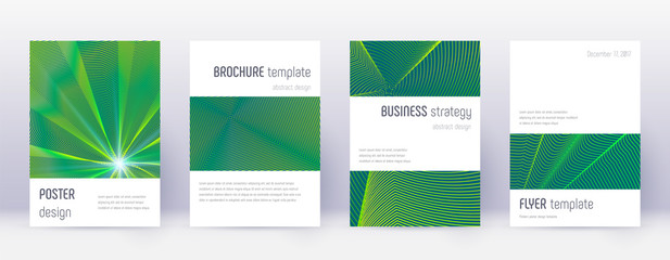 Minimalistic brochure design template set. Green a