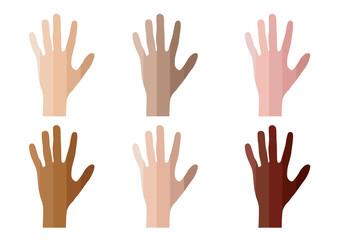 skin tone of hand index color . infographic vector