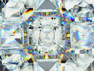 diamond structure extreme closeup and kaleidoscope