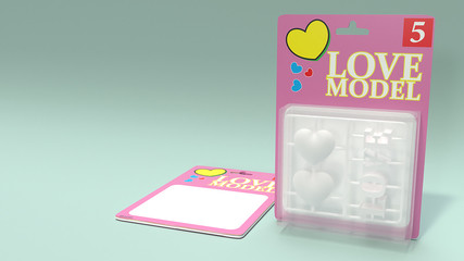  love plastic kit  3d rendering for love concept.