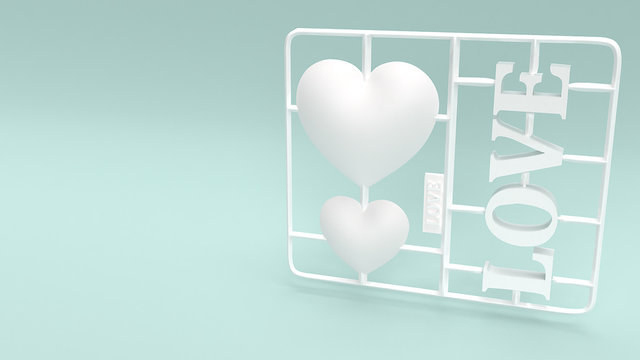  love plastic kit  3d rendering for love concept.