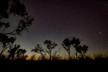 Fototapeta na wymiar Night sky Australian outback close to Karjini National Park