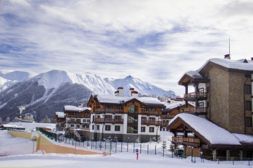  skiing village mountains of the Caucasus