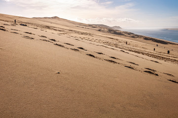 The Dune du Pilat of Arcachon in France, the highest sand dunes in Europe: paragliding, oyster...