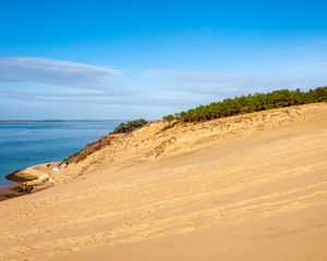 The Dune du Pilat of Arcachon in France, the highest sand dunes in Europe: paragliding, oyster...