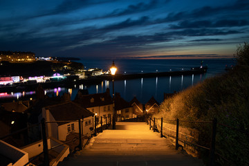 Abbey steps...  looking out over Whitby bay on a Summers night.