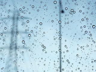 Naklejka na ściany i meble rain drop on glass of car texture