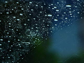 water drop on glass of car texture