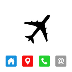 airplane icon vector, airplane symbol vector for web