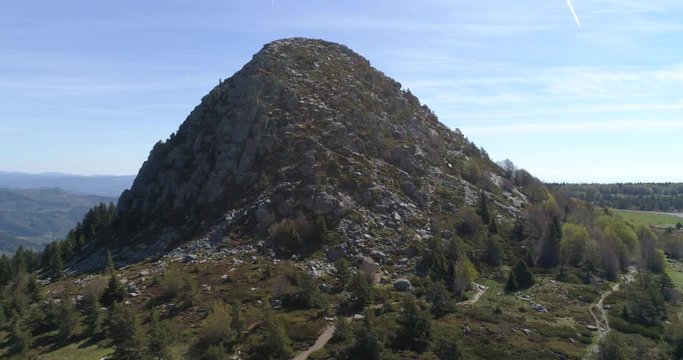 Gerbier-de-Jonc aerial approach, Ard&egrave;che, France
