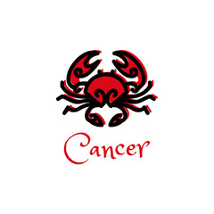 cancer logo design in flat style, zodiac template