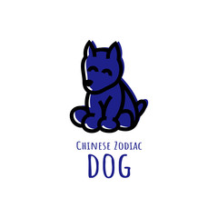 chinese zodiac or shio dog logo design in flat style template for all media