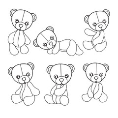 Hand drawn minimal Teddy bears