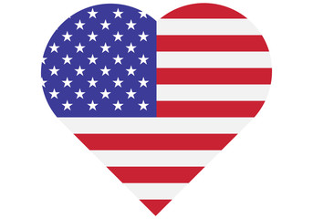 Corazón con la Bandera de los Estados Unidos de América.