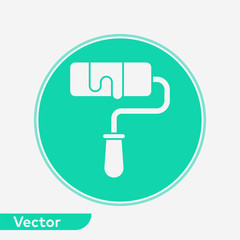 Paint roll vector icon sign symbol