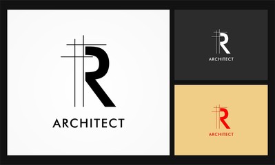 r architect vector logo - obrazy, fototapety, plakaty