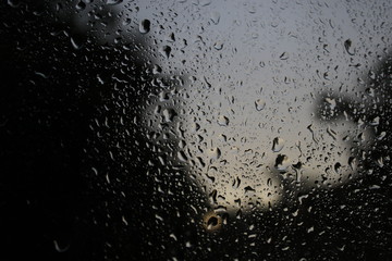 Fototapeta na wymiar Rain drops on the window