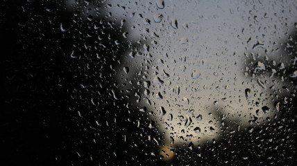 Rain drops on the window