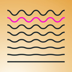 vector set of wavy horizontal lines