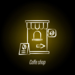 coffee shop hand draw neon icon. Element of coffee illustration icon. Signs and symbols can be used for web, logo, mobile app, UI, UX