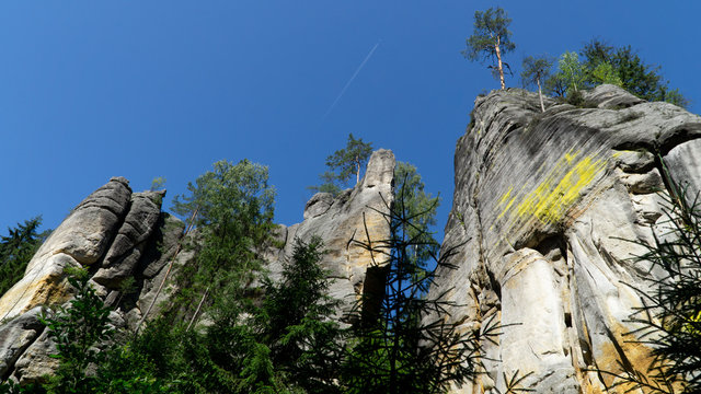 Rock city located in Adrspach Rocks park, part of Adrspach-Teplice landscape park in Broumov region, Czech Republic