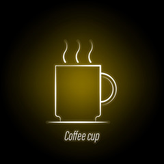 coffee cup hand draw neon icon. Element of coffee illustration icon. Signs and symbols can be used for web, logo, mobile app, UI, UX