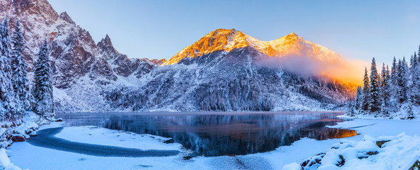 Winter Alps. Winter mountain landscape.