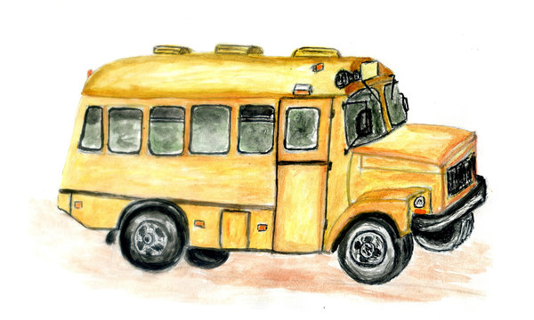 Retro bus drawing