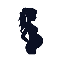 Pregnant girl vector illustration. Pregnant woman. Pregnant woman silhouette.