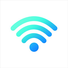 blue wifi symbol flat design